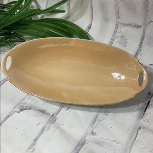 PM Bavaria Vintage Iridescent Peach Oval Low Bowl